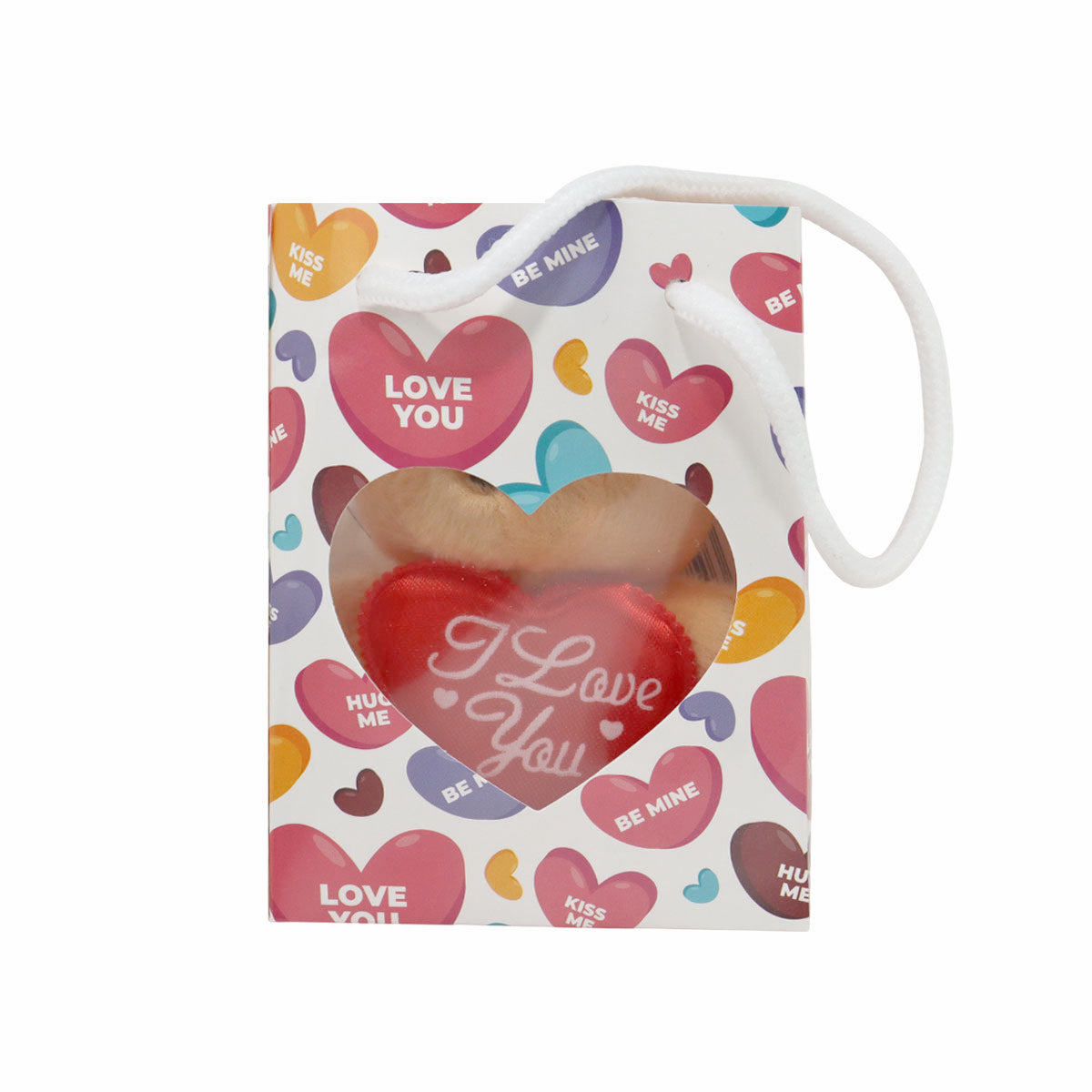 Bolsa de Regalo con Oso de Peluche con Corazón, color Blanco