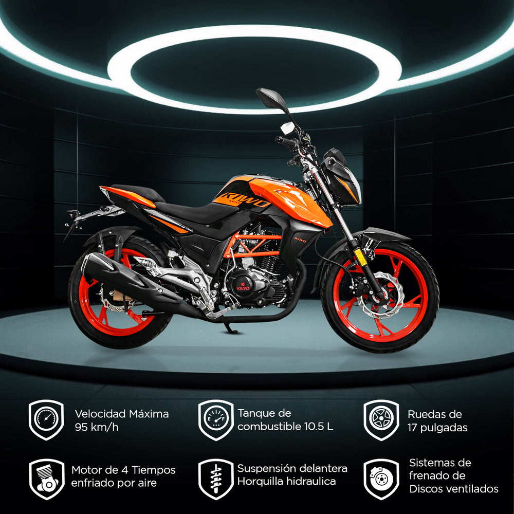 Motocicleta Kiwo Ak250 2025 color Naranja