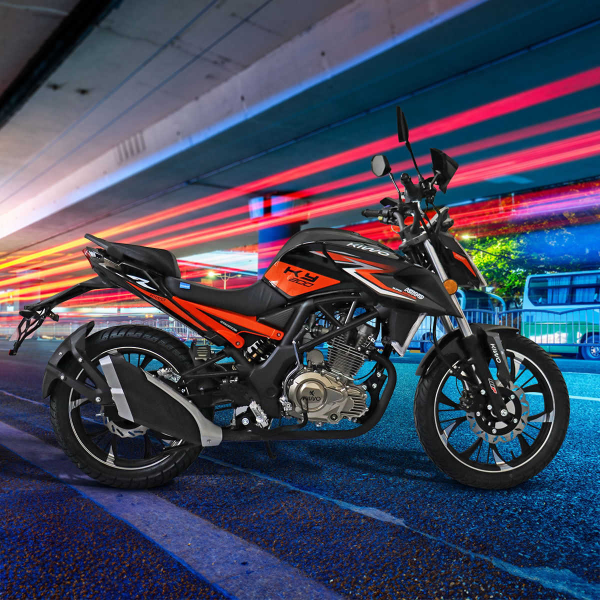 Motocicleta Kiwo KY 200 2025, Color Negro
