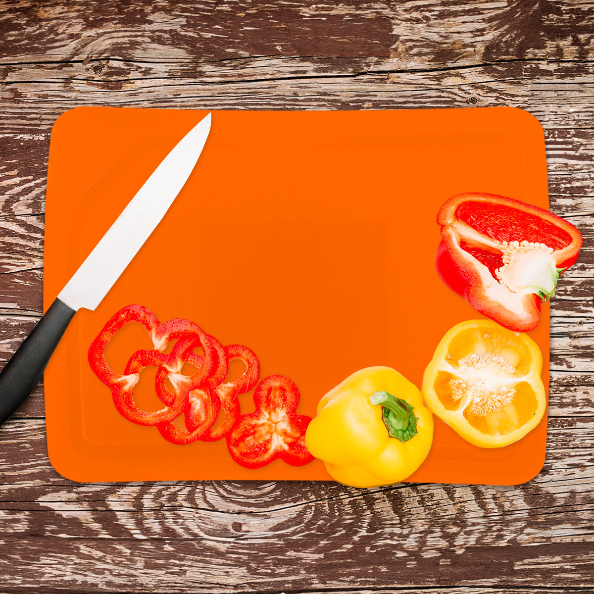 Tabla para Picar de Plástico, Color Naranja