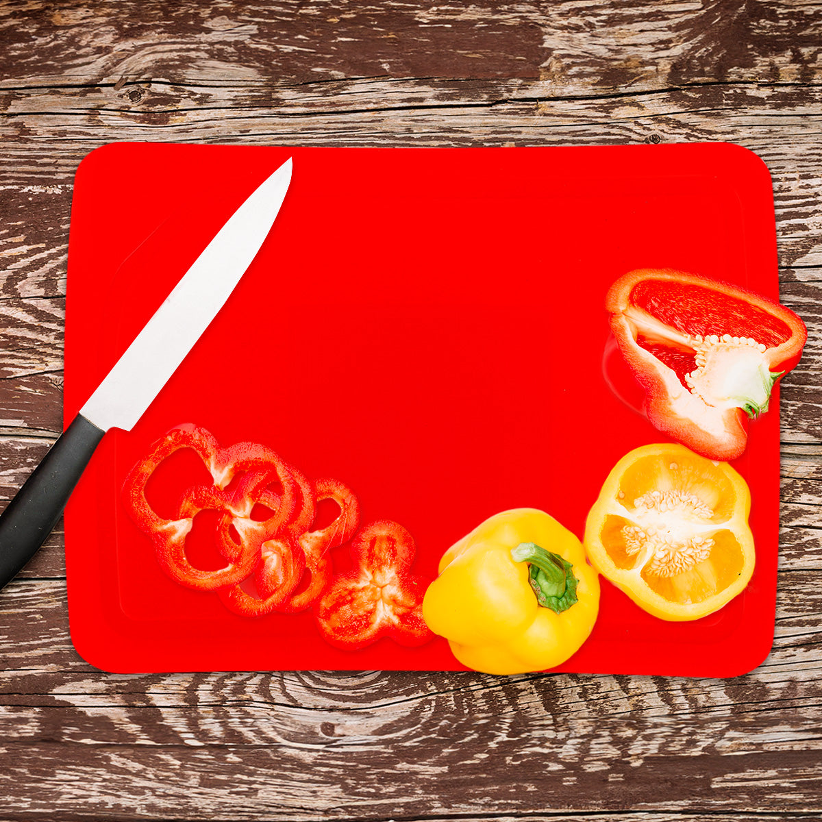 Tabla para Picar de Plástico, Color Rojo