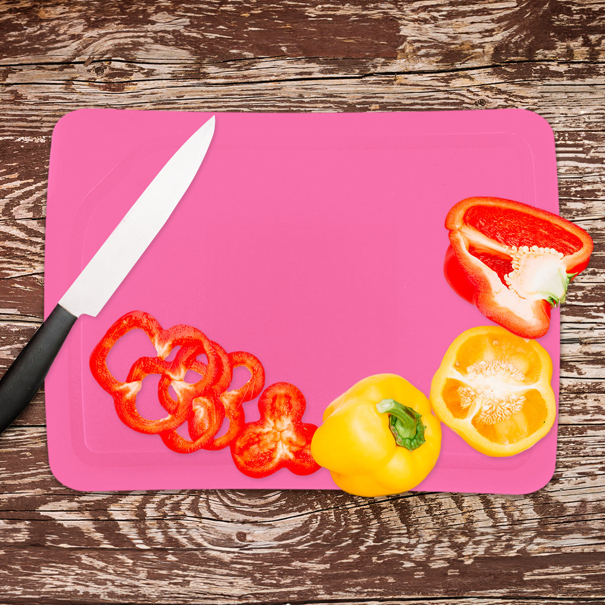 Tabla para Picar de Plástico, Color Rosa