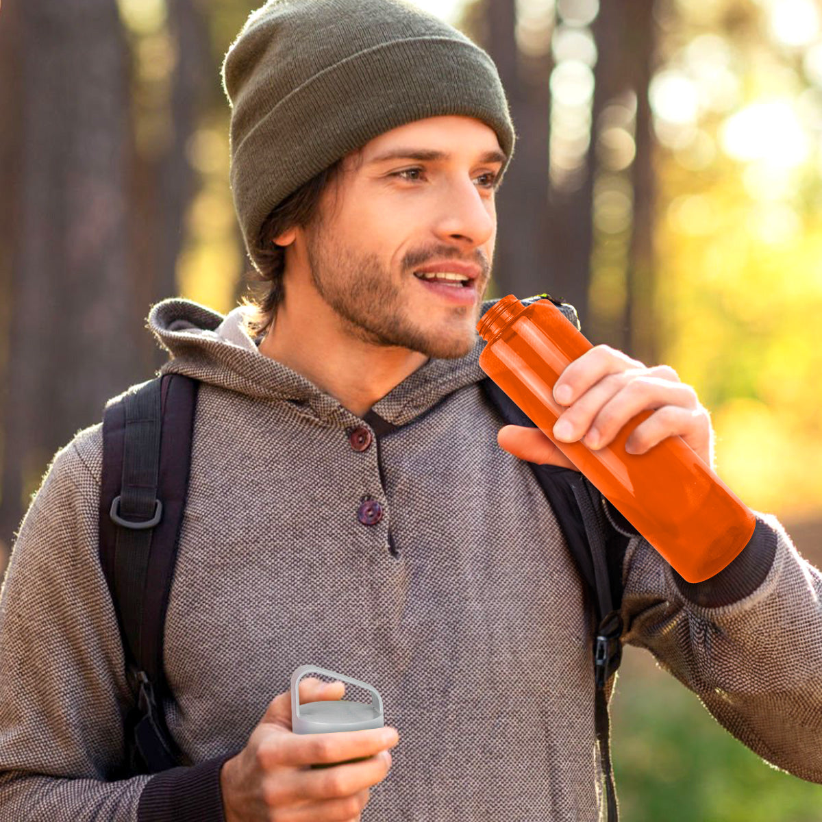 Cilindro de Agua de Plástico, Color Naranja, 1L
