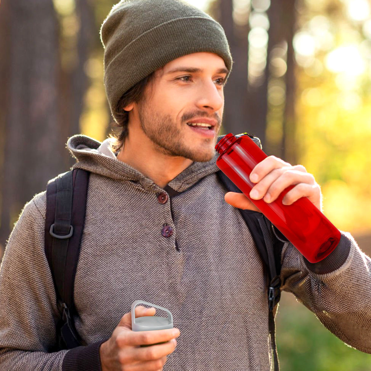 Cilindro de Agua de Plástico, Color Rojo, 1L