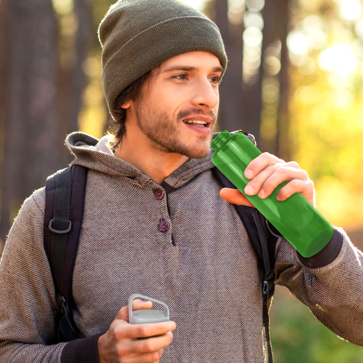 Cilindro de Agua de Plástico, Color Verde, 1L