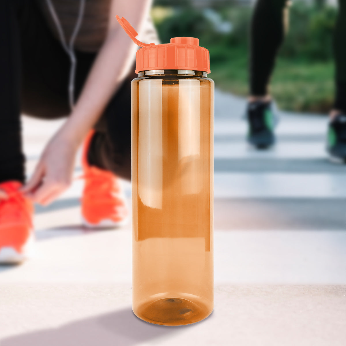 Botella de Agua de Plástico, Color Naranja, 26 cm