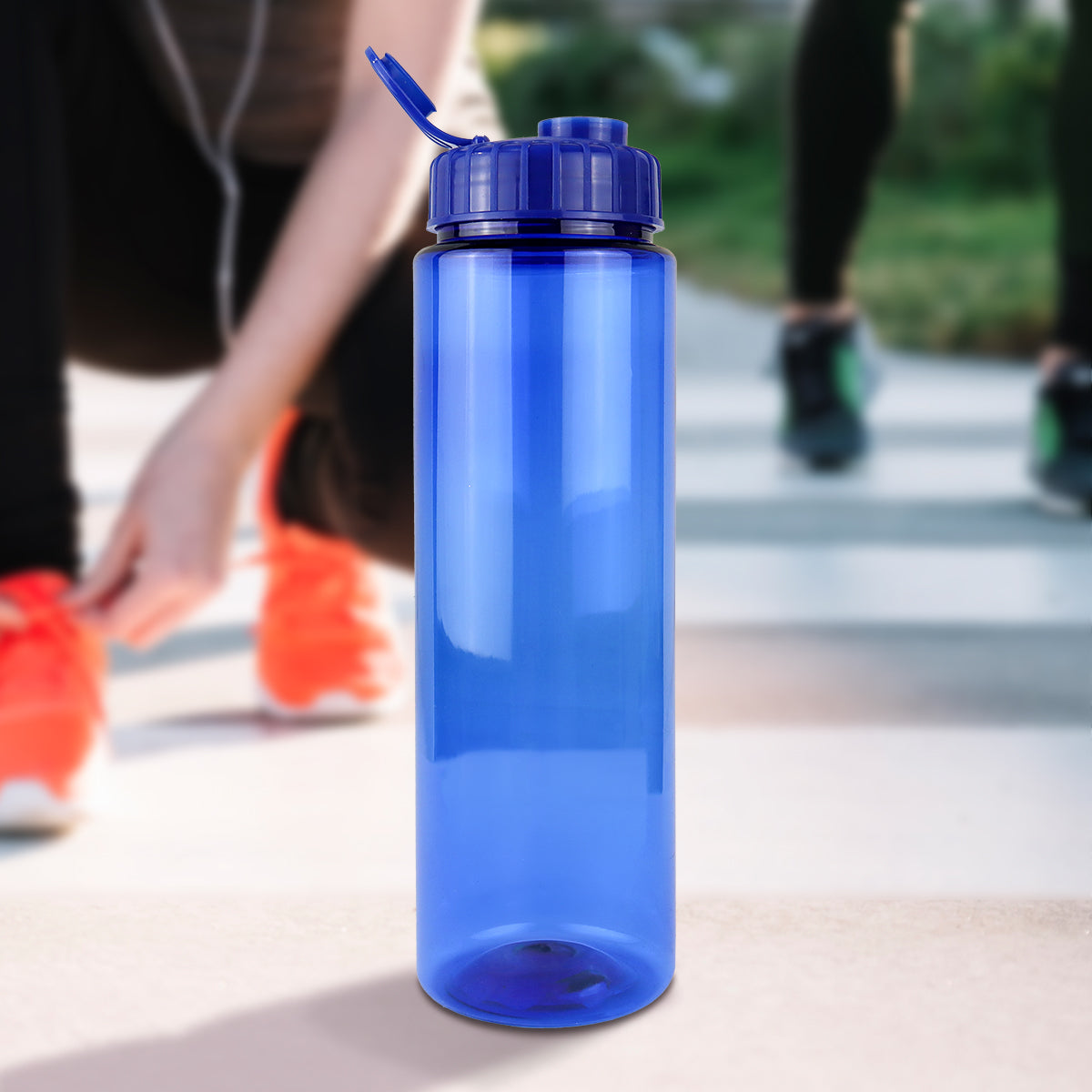 Botella de Agua de Plástico, Color Azul, 26x7 cm