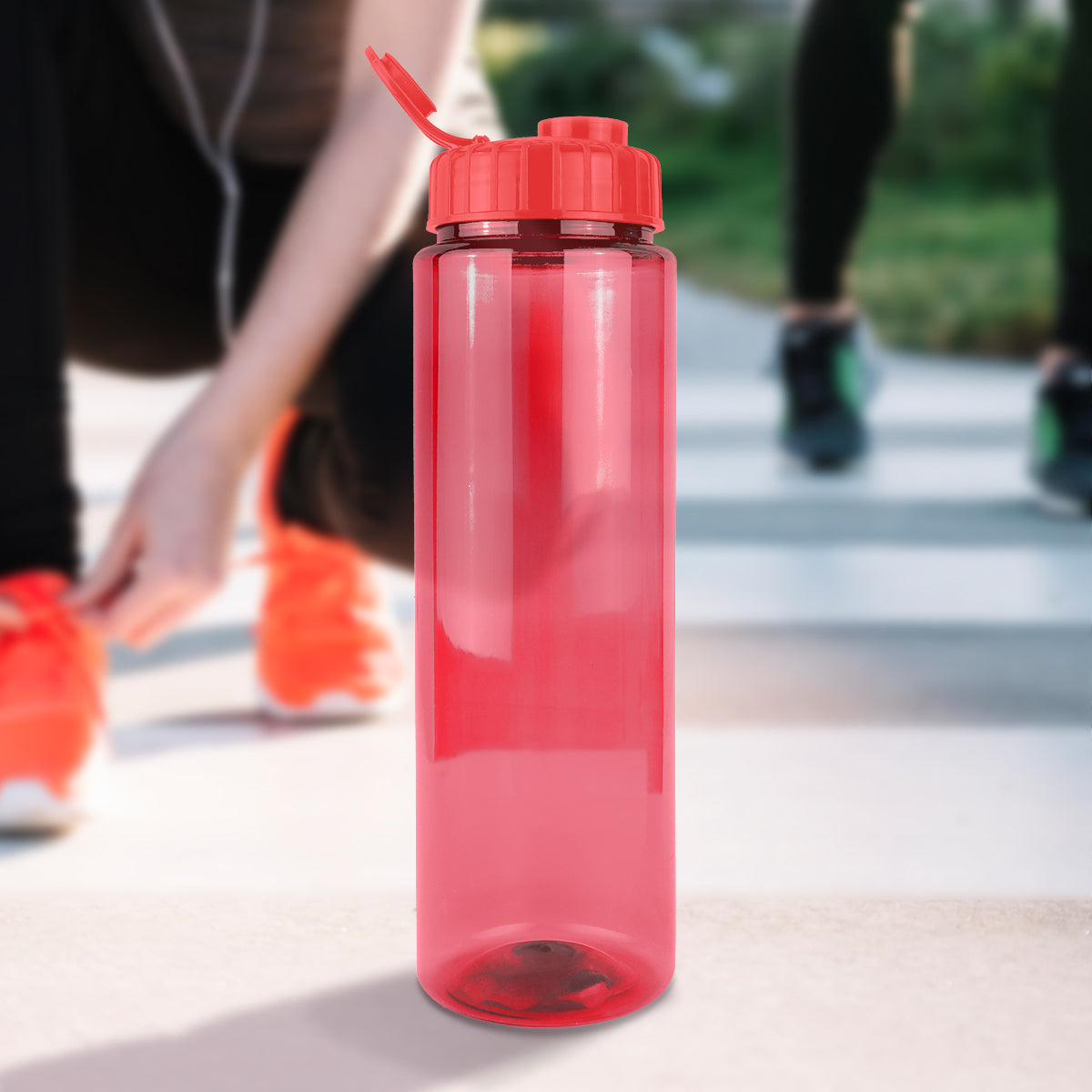 Botella de Agua de Plástico, Color Rojo, 26 cm