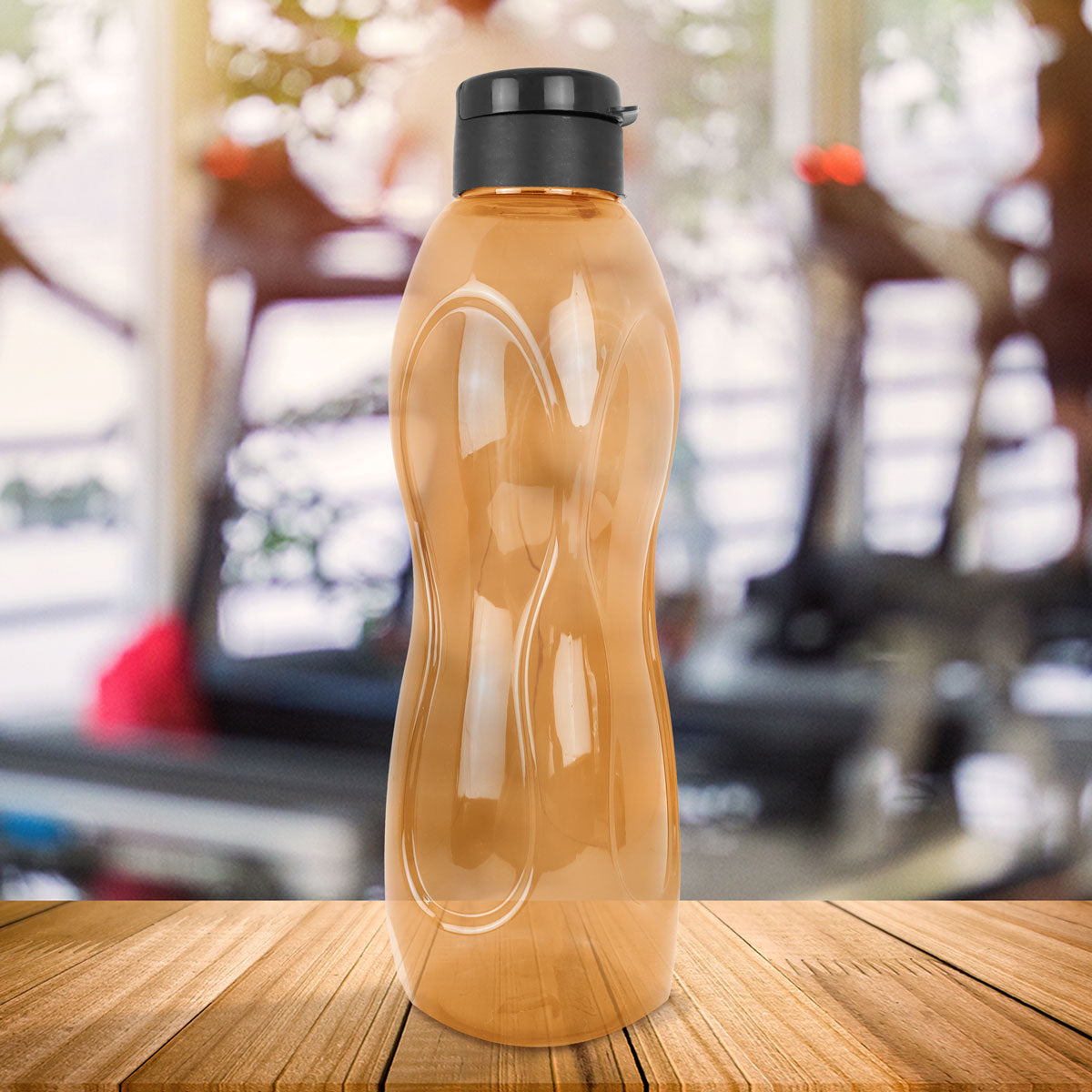 Botella de Agua de Plástico, Color Naranja, 26x7 cm