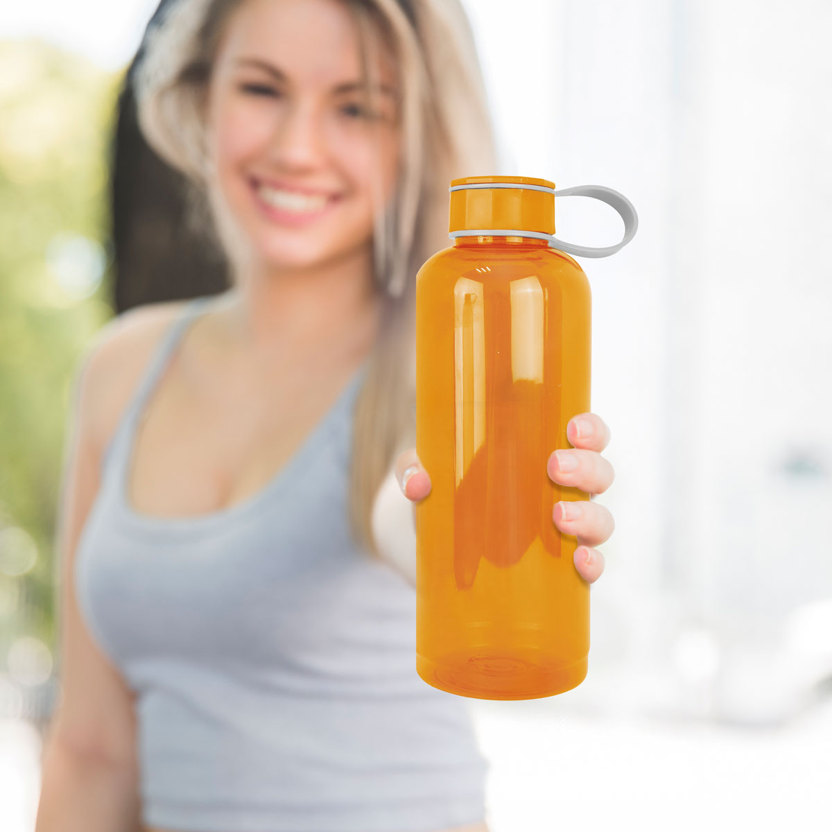 Cilindro de Agua de Plástico, Color Naranja, 900 ml