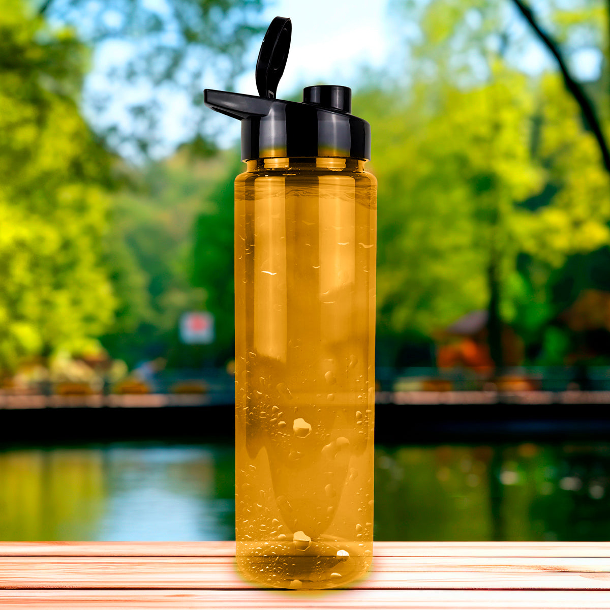 Botella de Agua de Plástico, Color Naranja, 900 ml