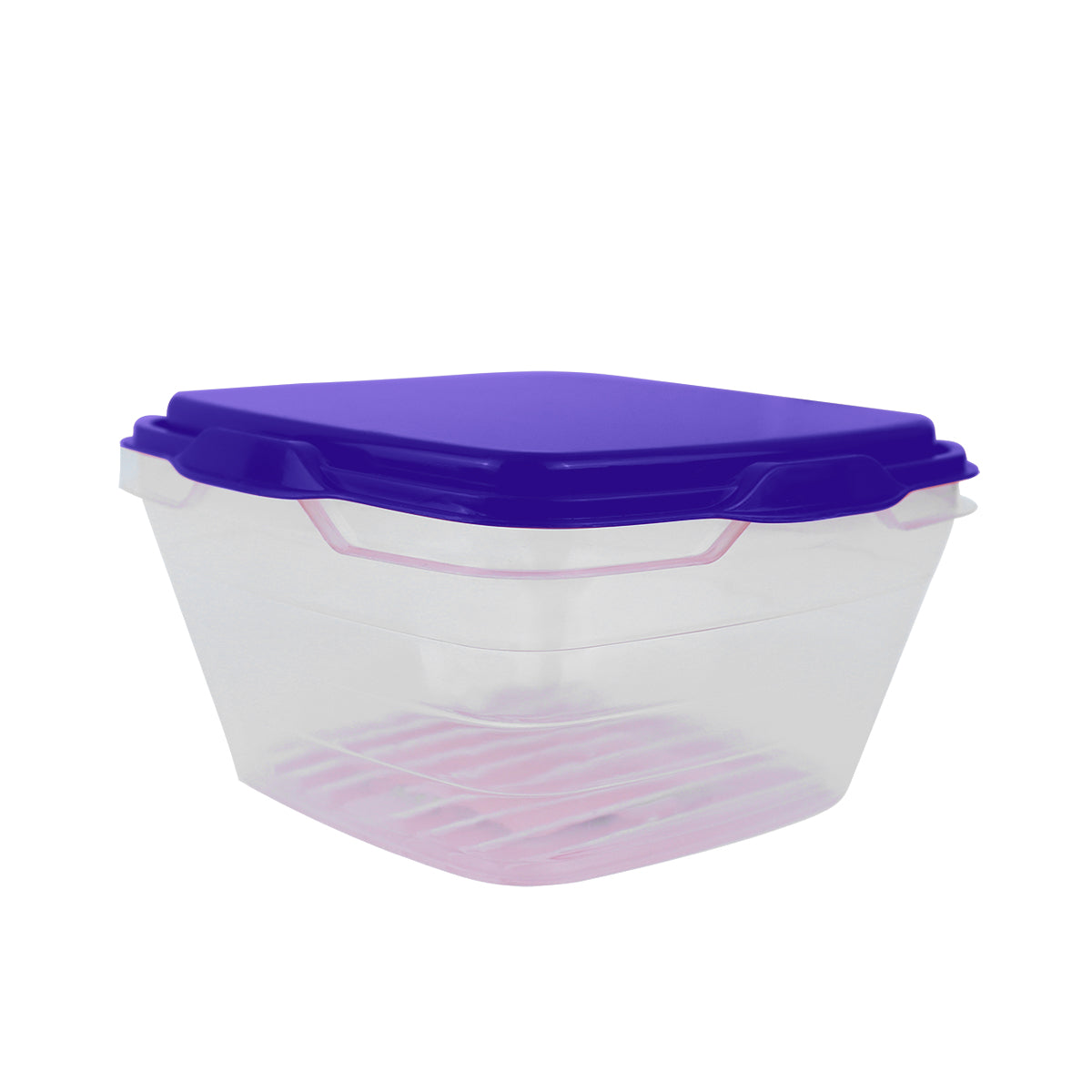 Contenedor Transparente, Tapa Color Morado, 500 ml