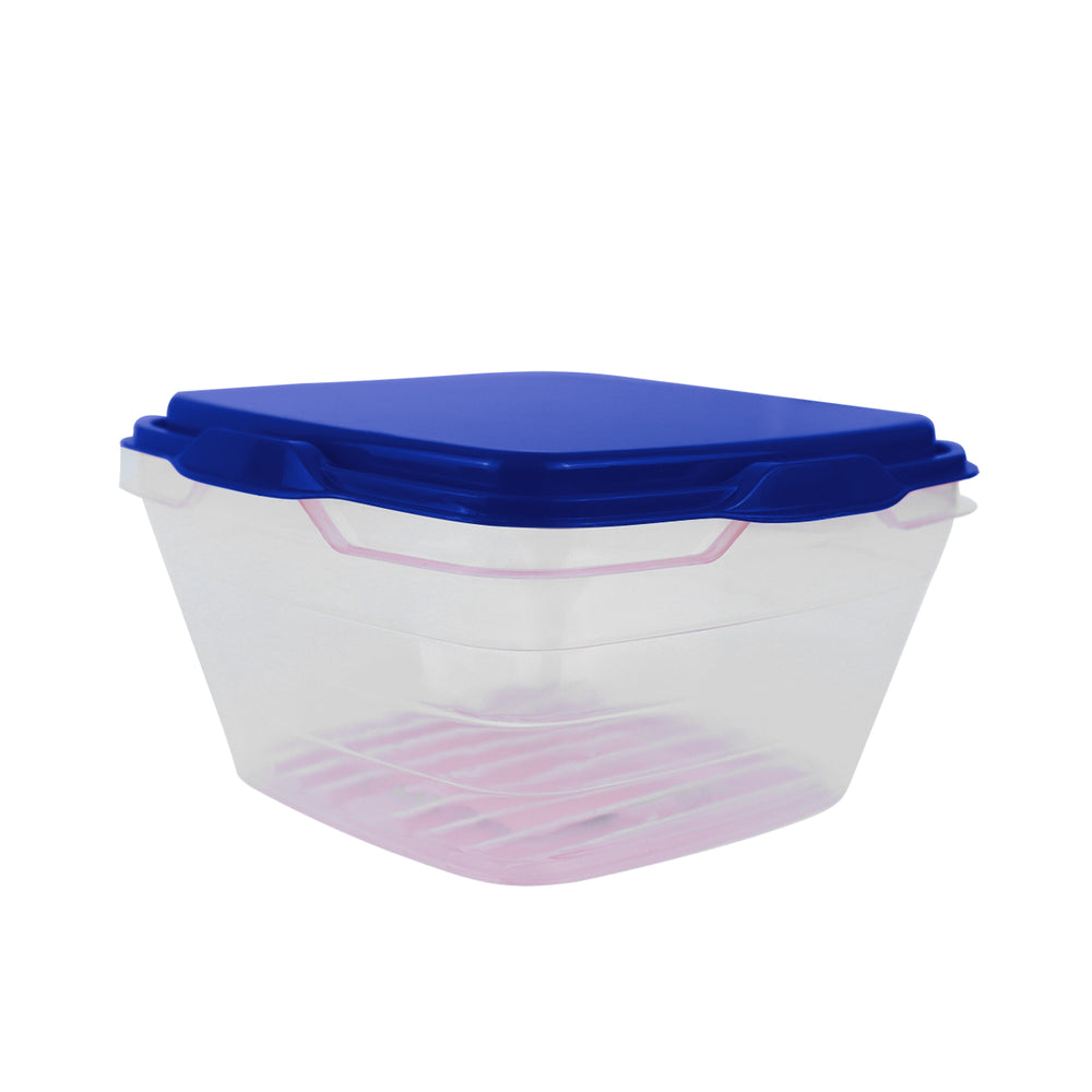 Contenedor Transparente, Tapa Color Azul, 500 ml