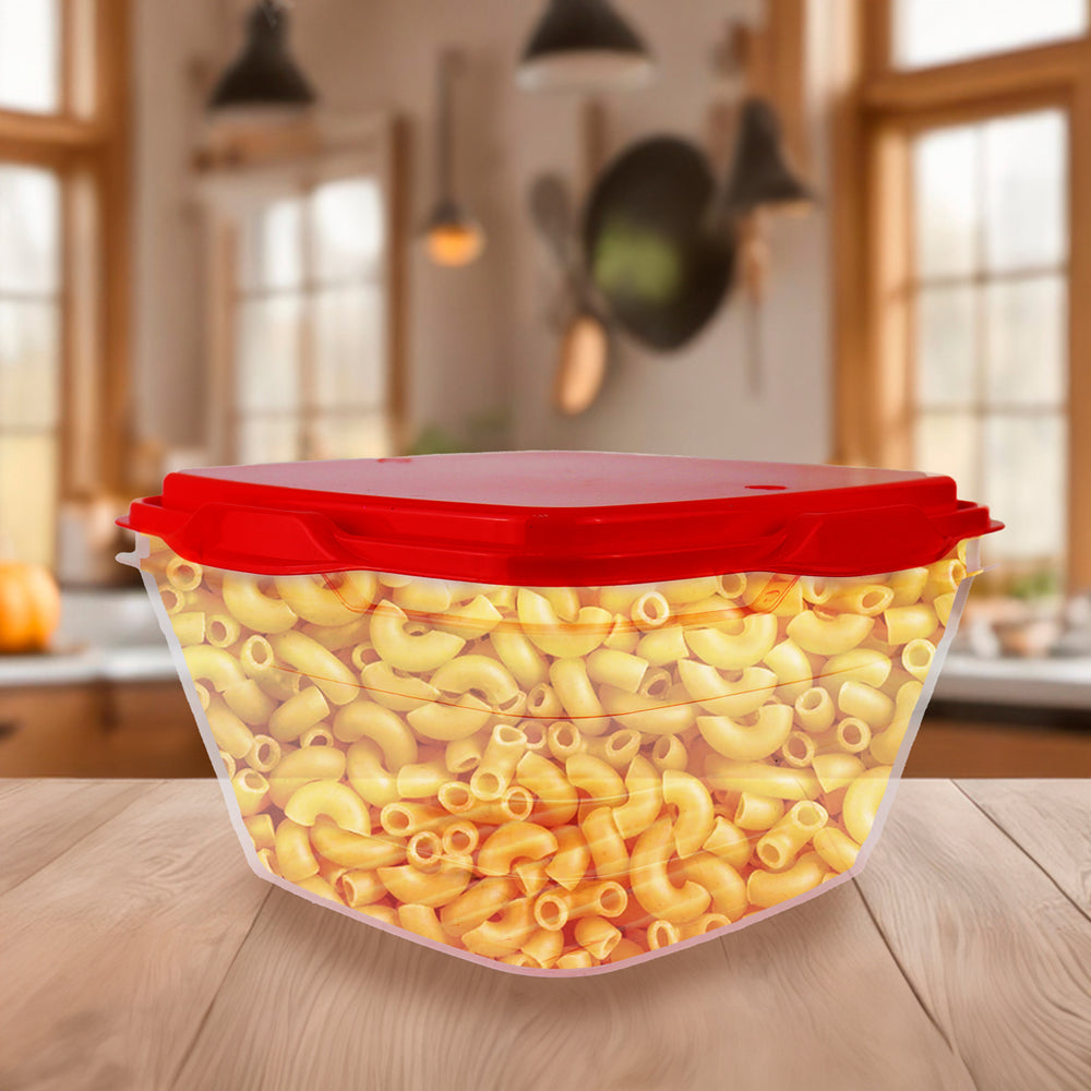 Contenedor Transparente, Tapa Color Rojo, 1.8 L