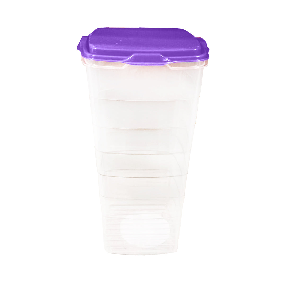 Contenedor Transparente, Tapa Color Morado, 1.2 L