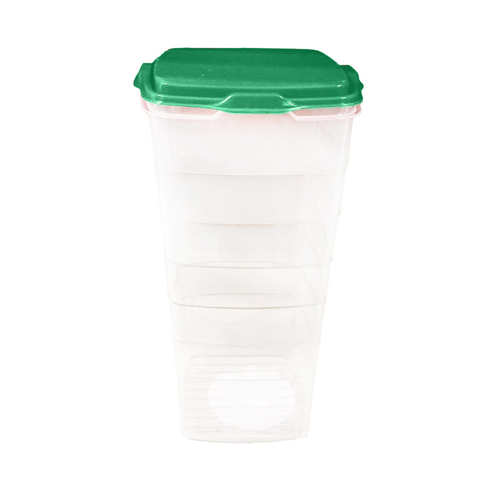Contenedor Transparente, Tapa Color Verde, 1.2 L