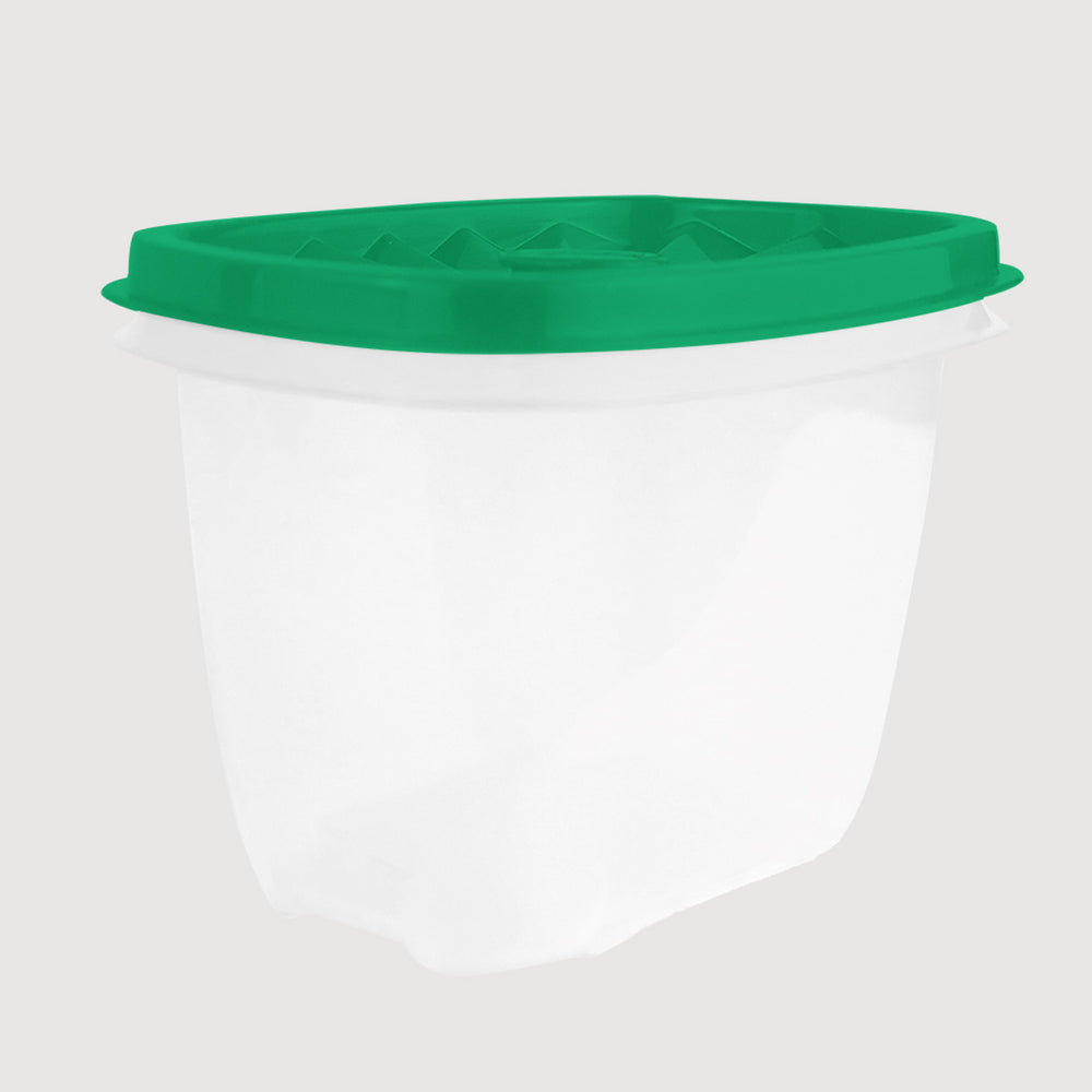 Contenedor Transparente, Tapa Texturizada Color Verde, 500 ml