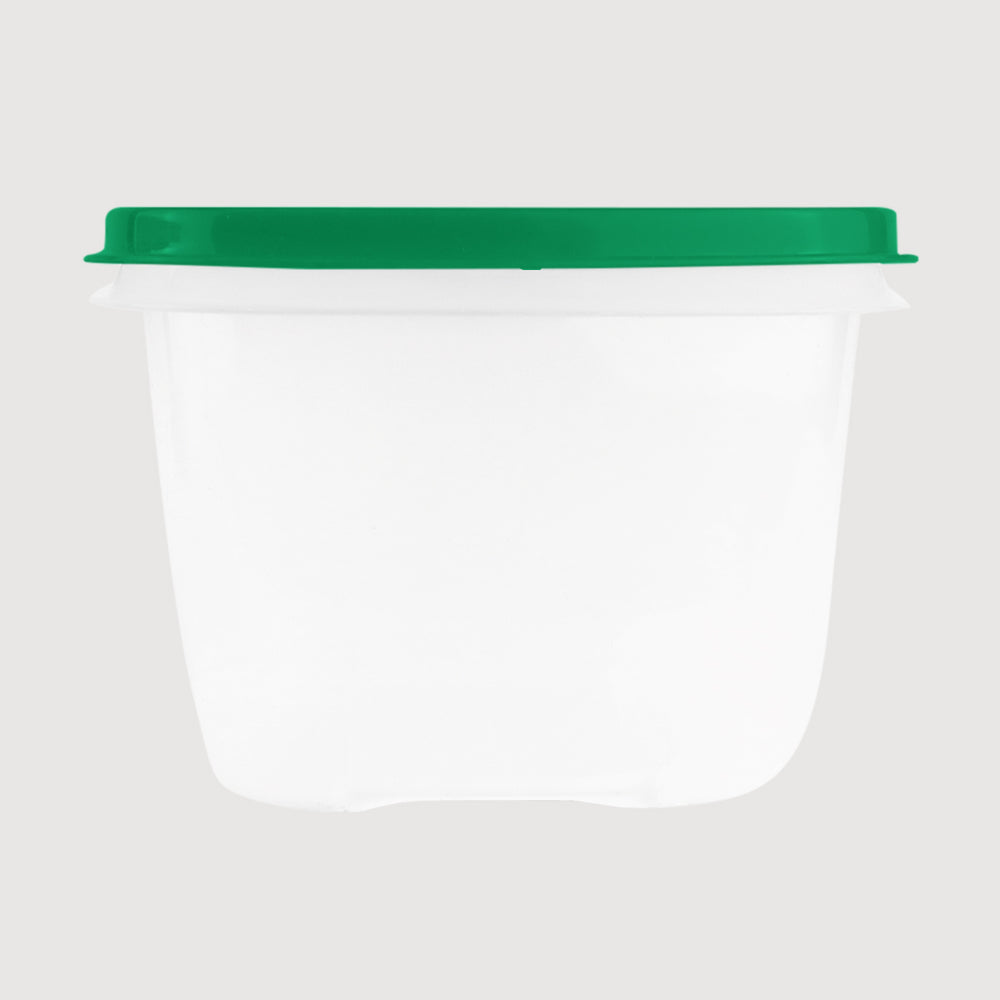 Contenedor Transparente, Tapa Texturizada Color Verde, 500 ml