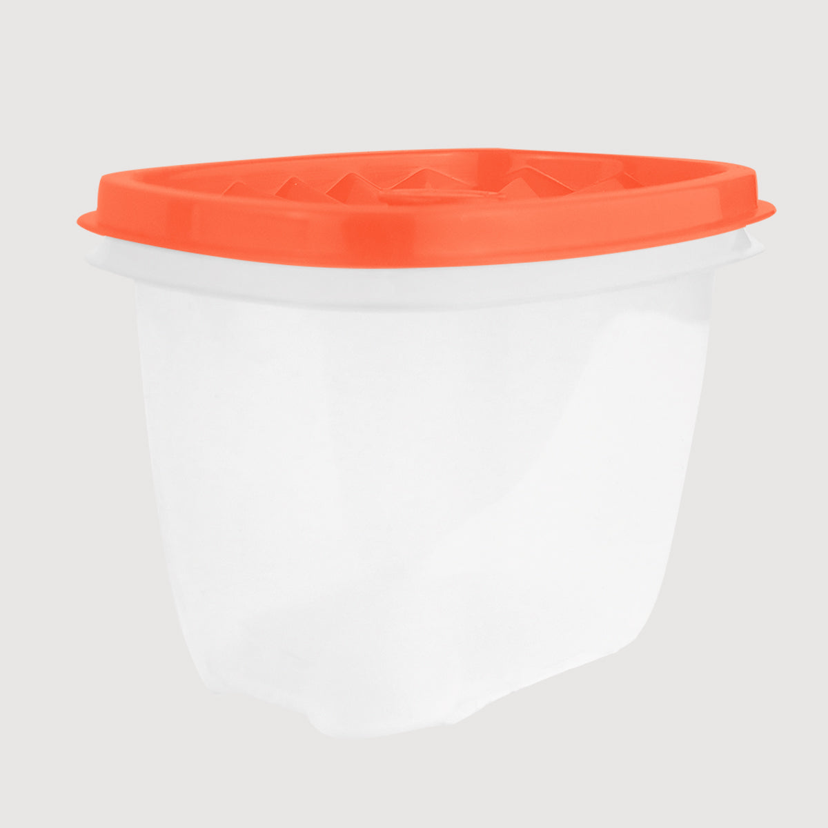 Contenedor Transparente, Tapa Texturizada Color Naranja, 500 ml