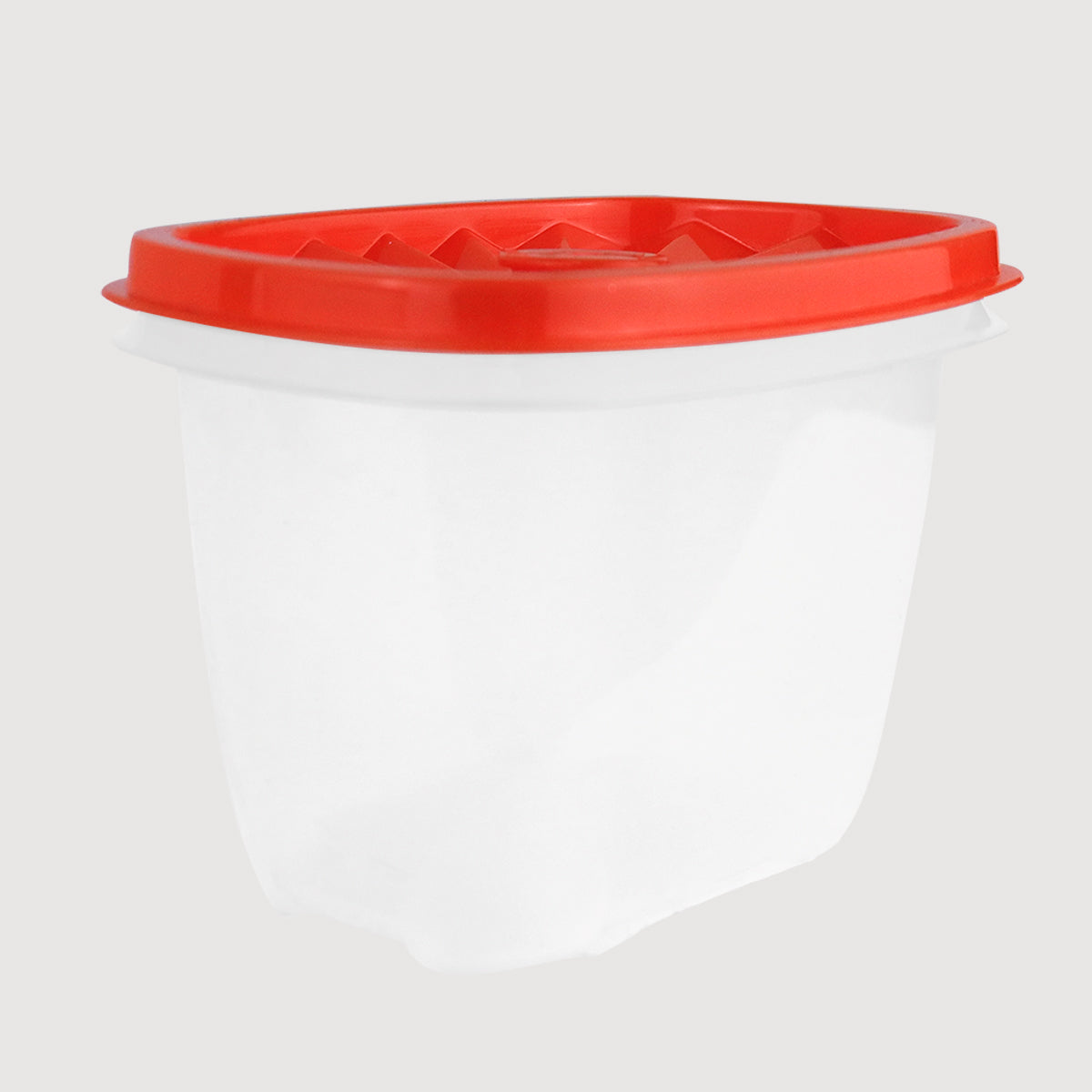 Contenedor Transparente, Tapa Texturizada Color Rojo, 500 ml
