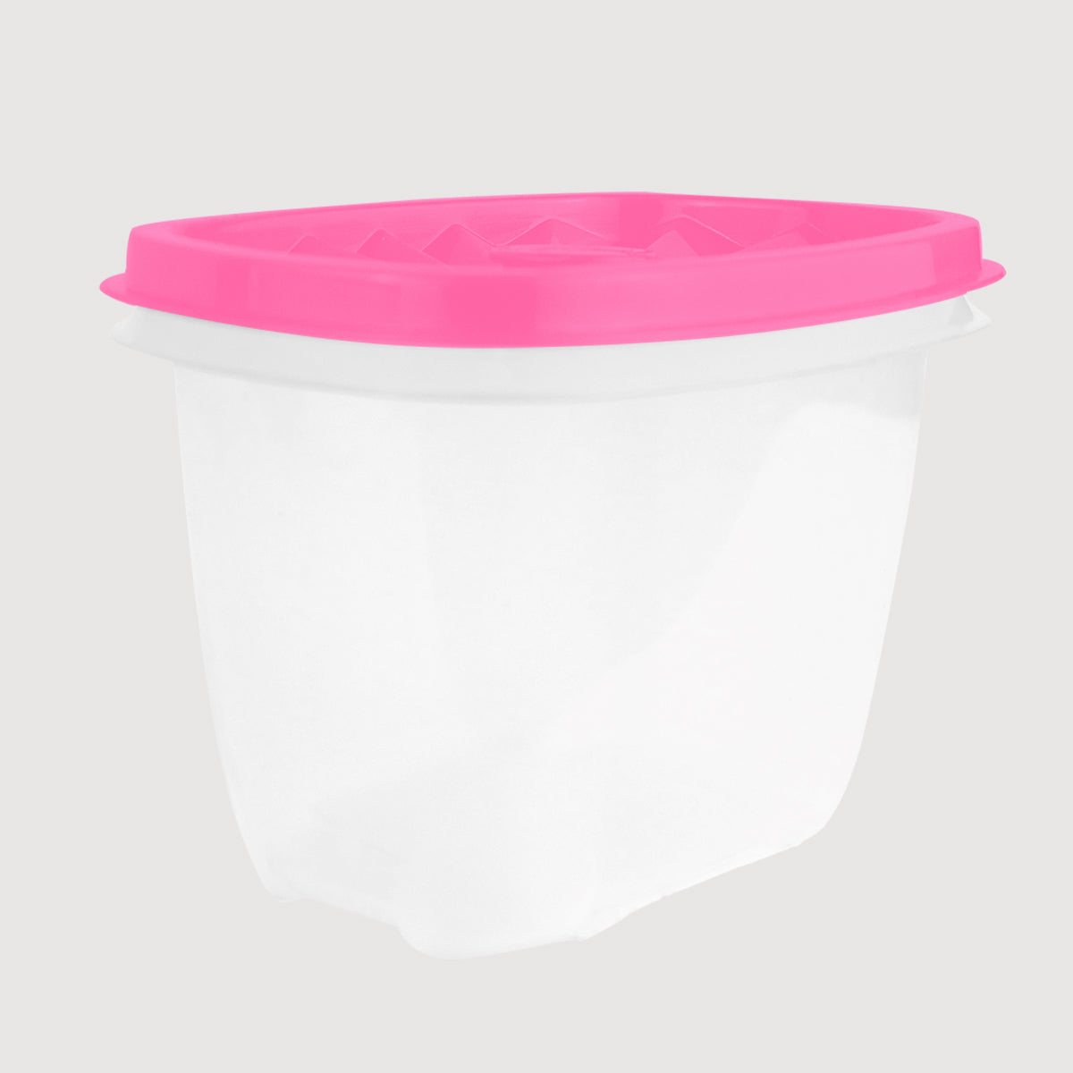 Contenedor Transparente, Tapa Texturizada Color Rosa, 500 ml
