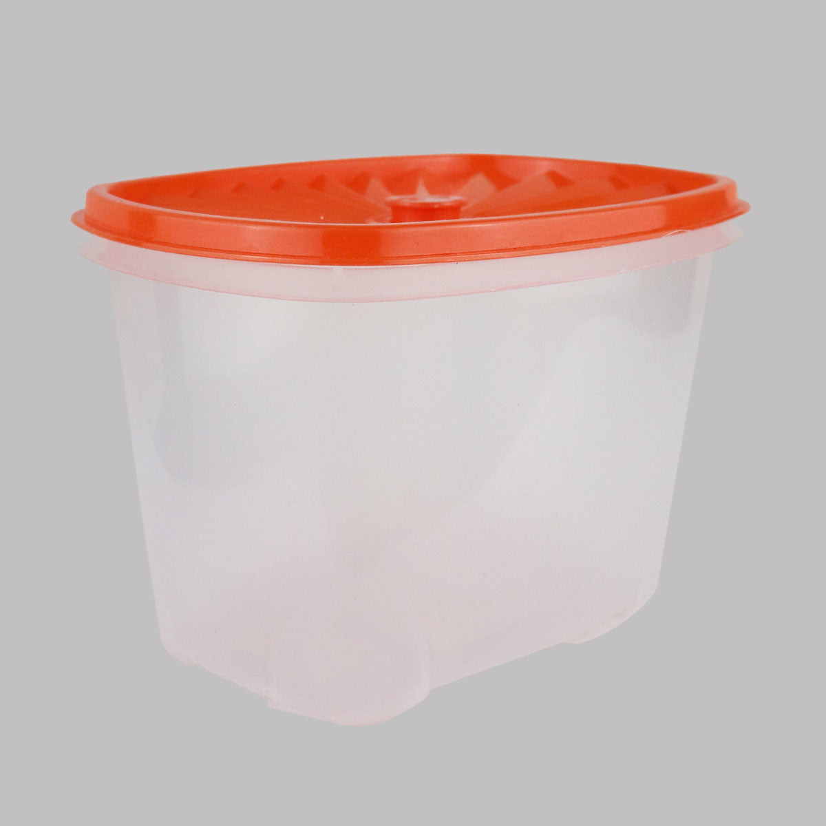 Contenedor Transparente, Tapa Texturizada Color Naranja, 1.2 L