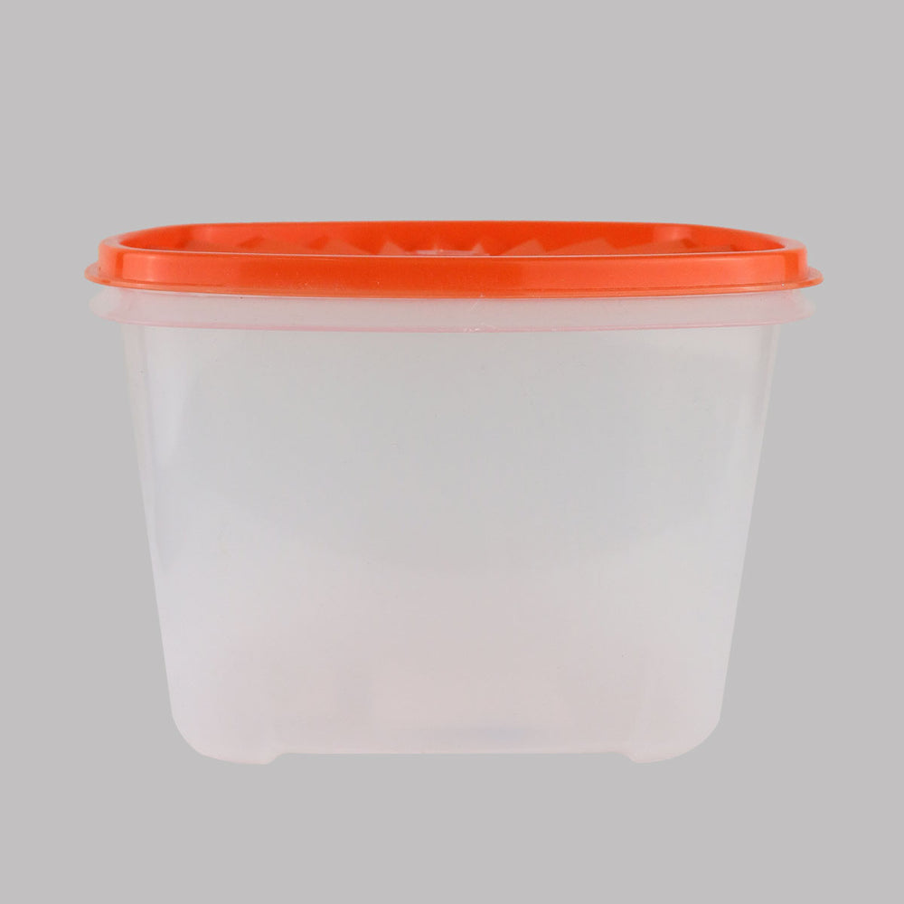 Contenedor Transparente, Tapa Texturizada Color Naranja, 1.2 L