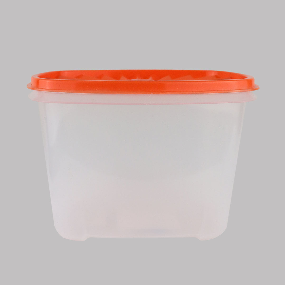 Contenedor Transparente, Tapa Texturizada Color Naranja, 1.2 L