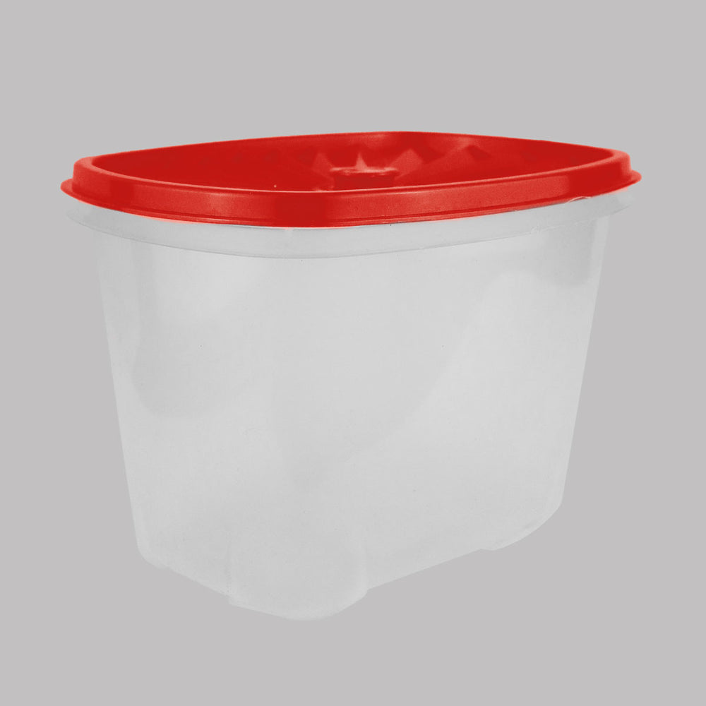 Contenedor Transparente, Tapa Texturizada Color Rojo, 1.2 L