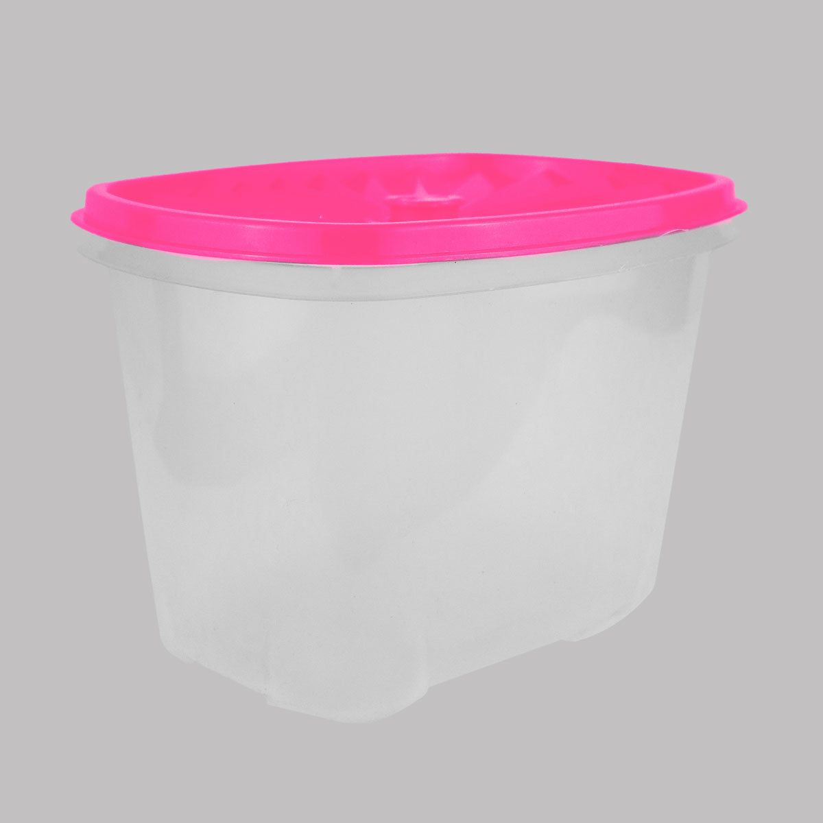 Contenedor Transparente, Tapa Texturizada Color Rosa, 1.2 L