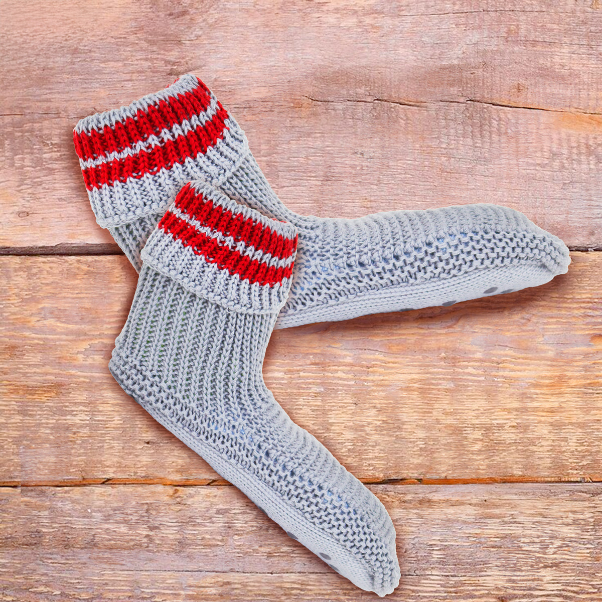 Botines de Suéter de Punto, Color Gris