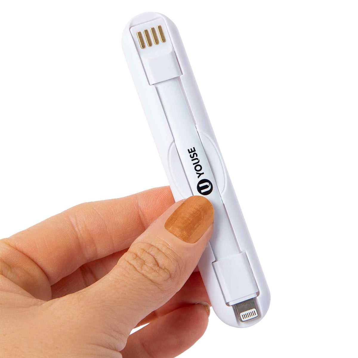 Soporte para Teléfono con Cable de 8 Pines, Color Blanco