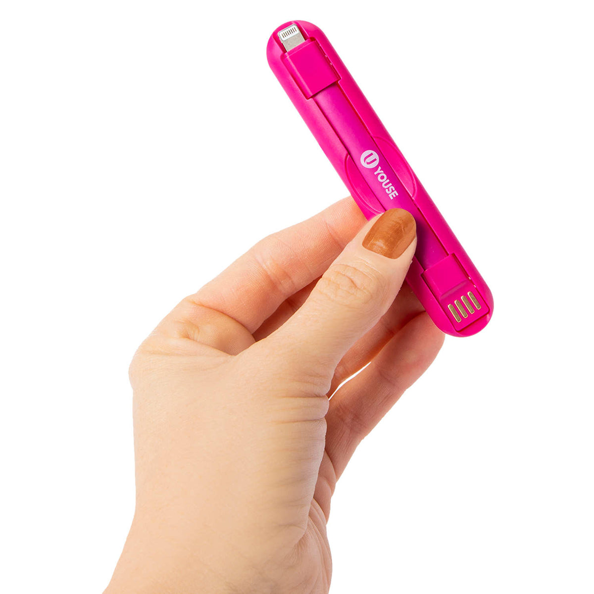 Soporte para Teléfono con Cable de 8 Pines, Color Rosa