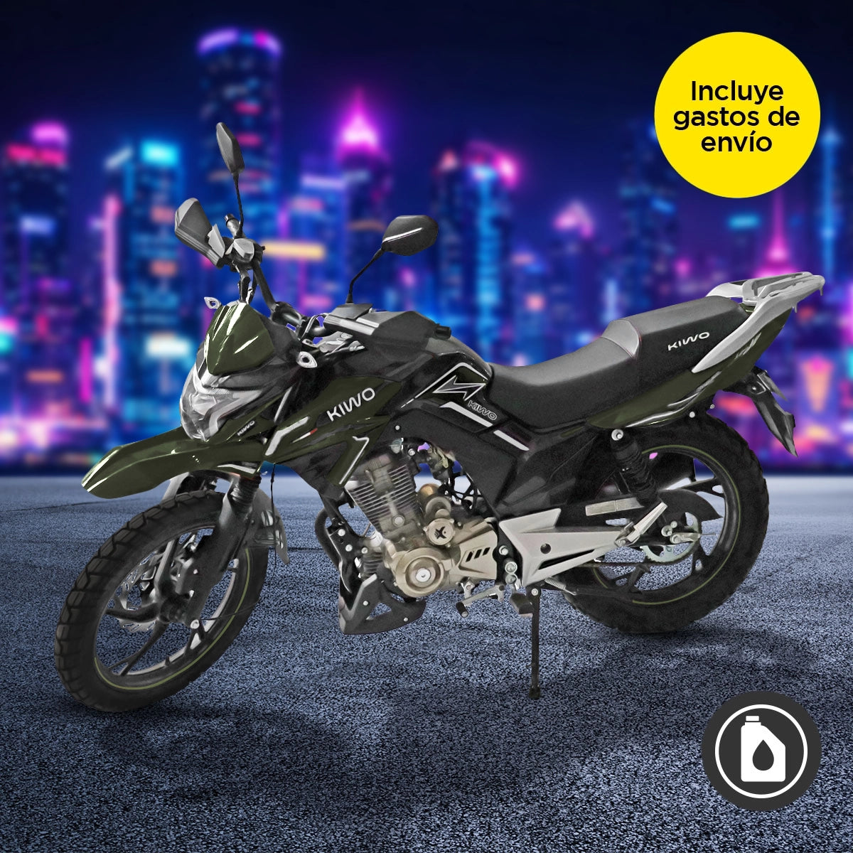 Motocicleta Kiwo Kaze 200 2025, Color Verde