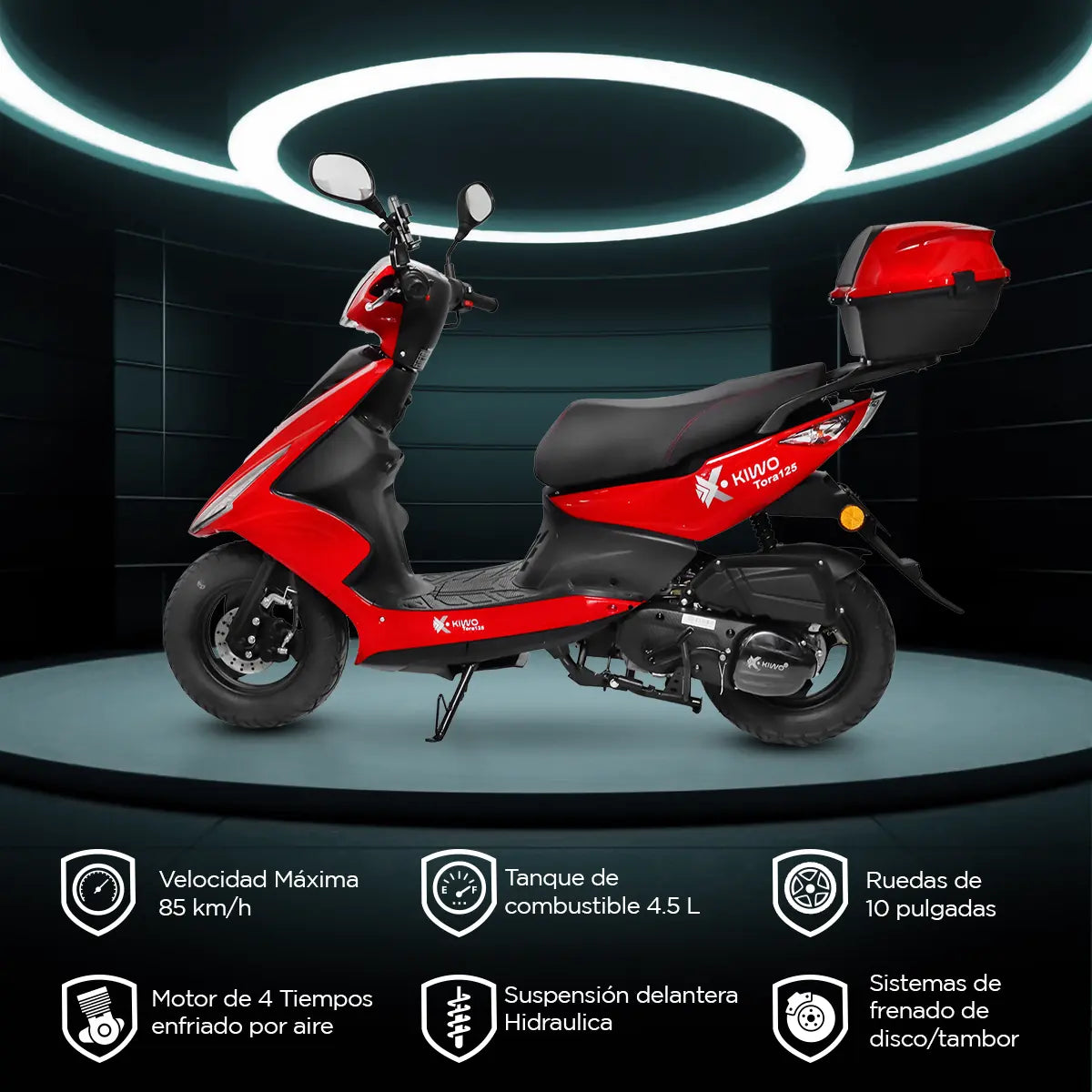 Motocicleta Kiwo Tora 125 2025 color Rojo