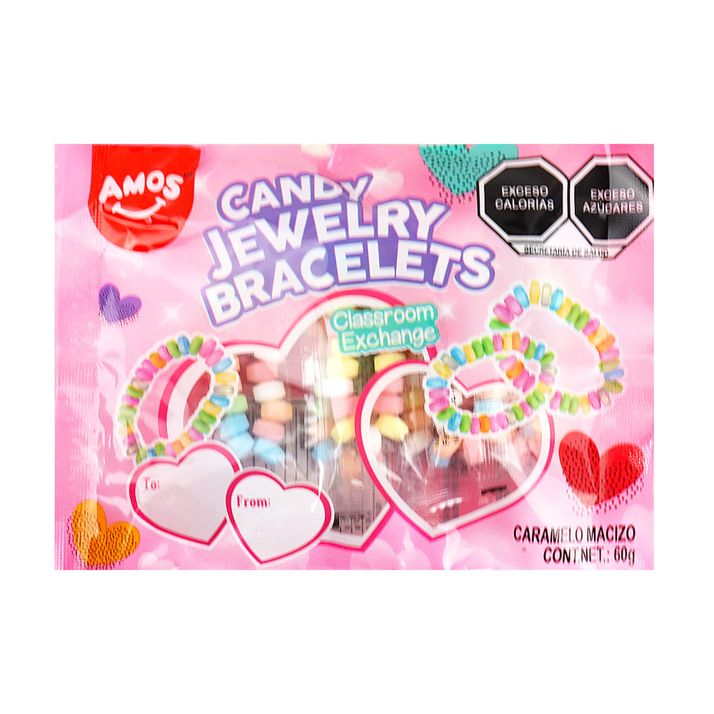 Pulseras de Dulces en Forma de Corazón, Amos 60 gr.