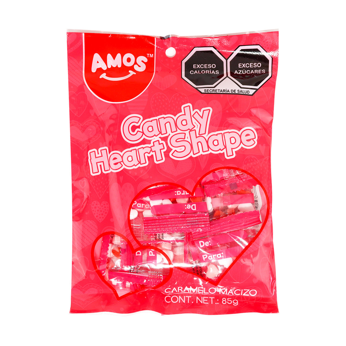 Caramelo Macizo en Forma de Corazón, Amos 85 gr.
