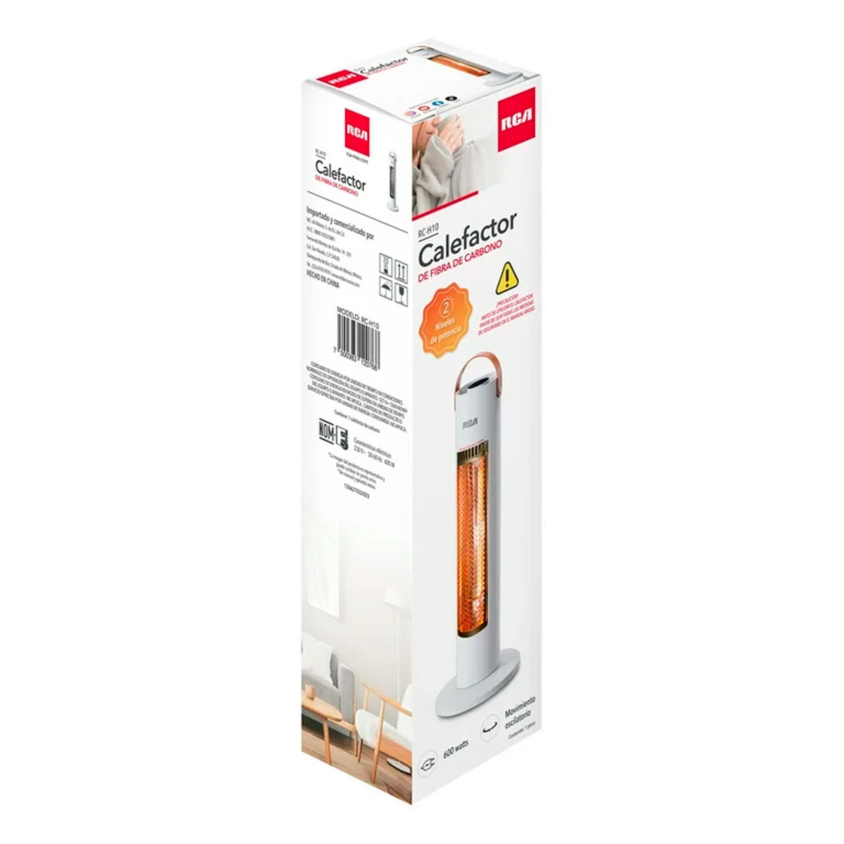 Calefactor De Fibra De Carbono RCA Rc-h10, color Blanco