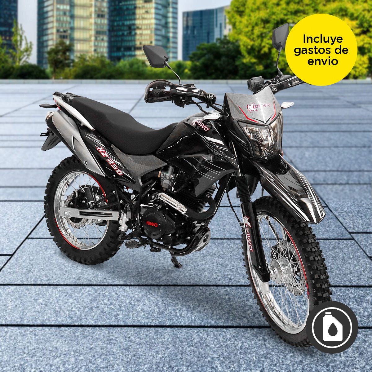 Motocicleta Kiwo KZ 250, 2025, Color Negro con Gris