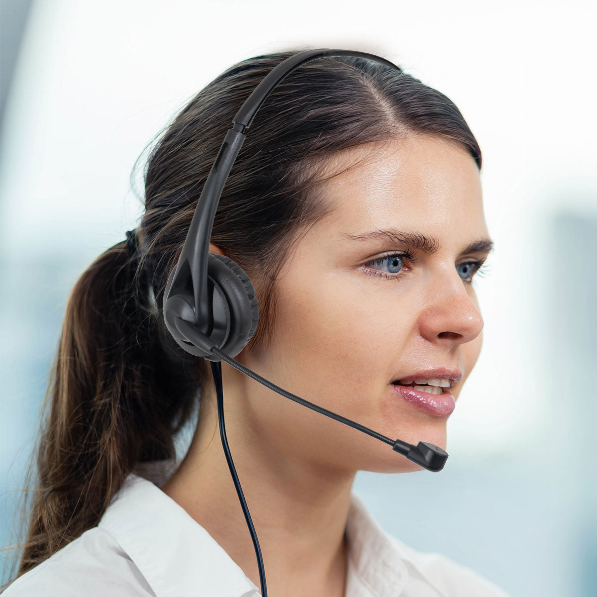 Auriculares USB Monoaurales con Micrófono