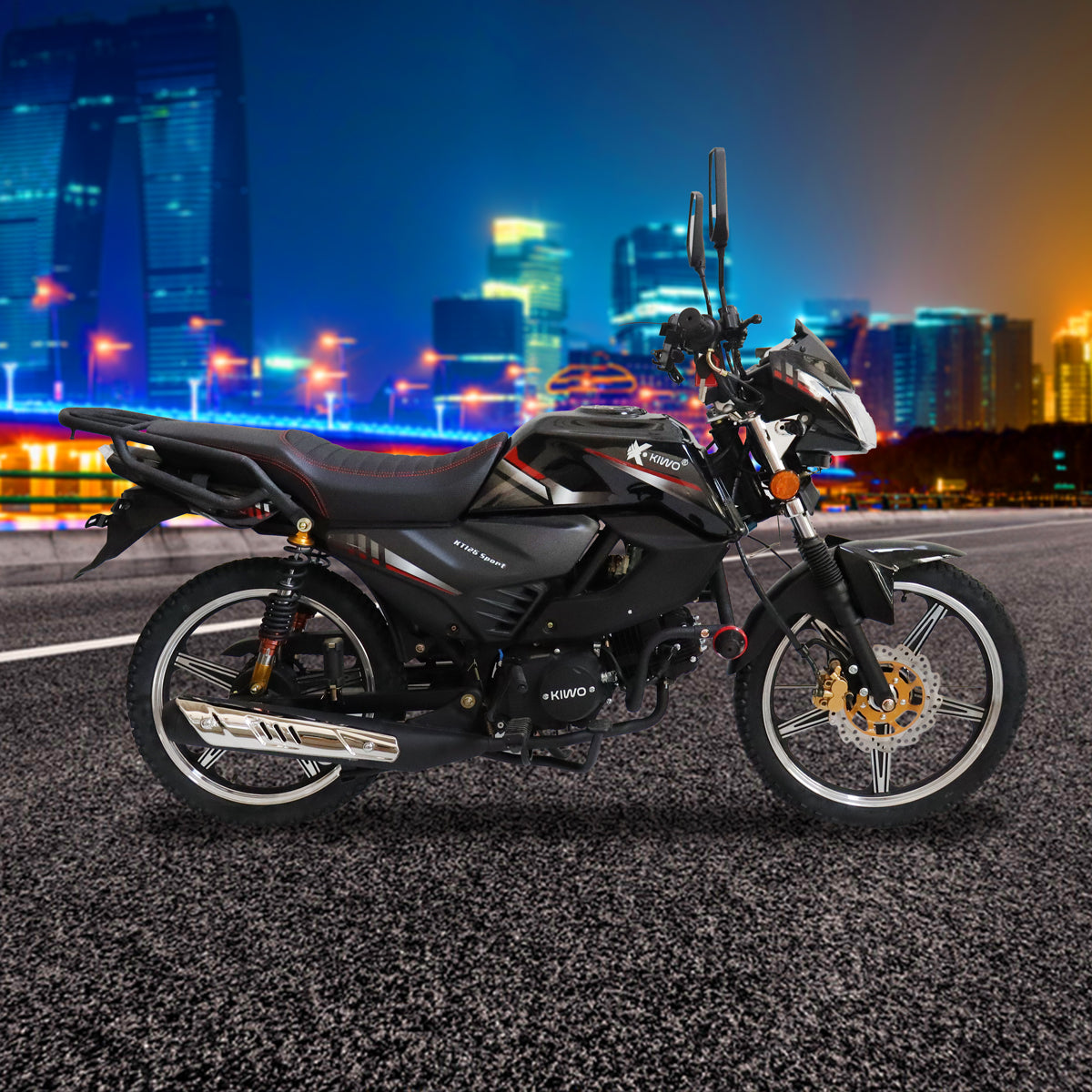 Motocicleta Kiwo KT-125, Sport, 2025, Color Negro