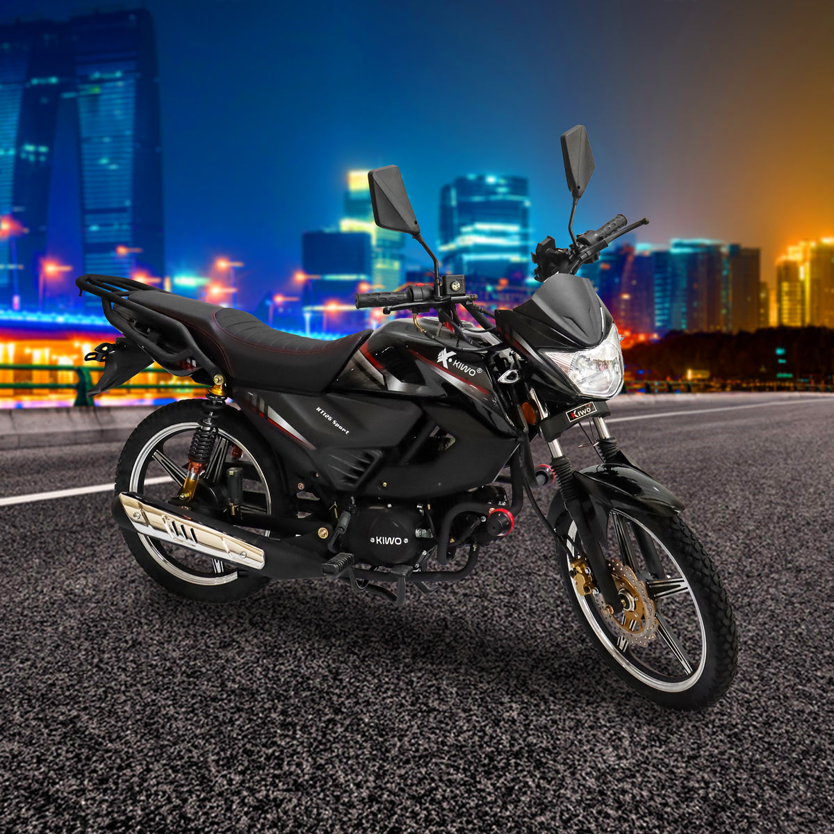 Motocicleta Kiwo KT-125, Sport, 2025, Color Negro