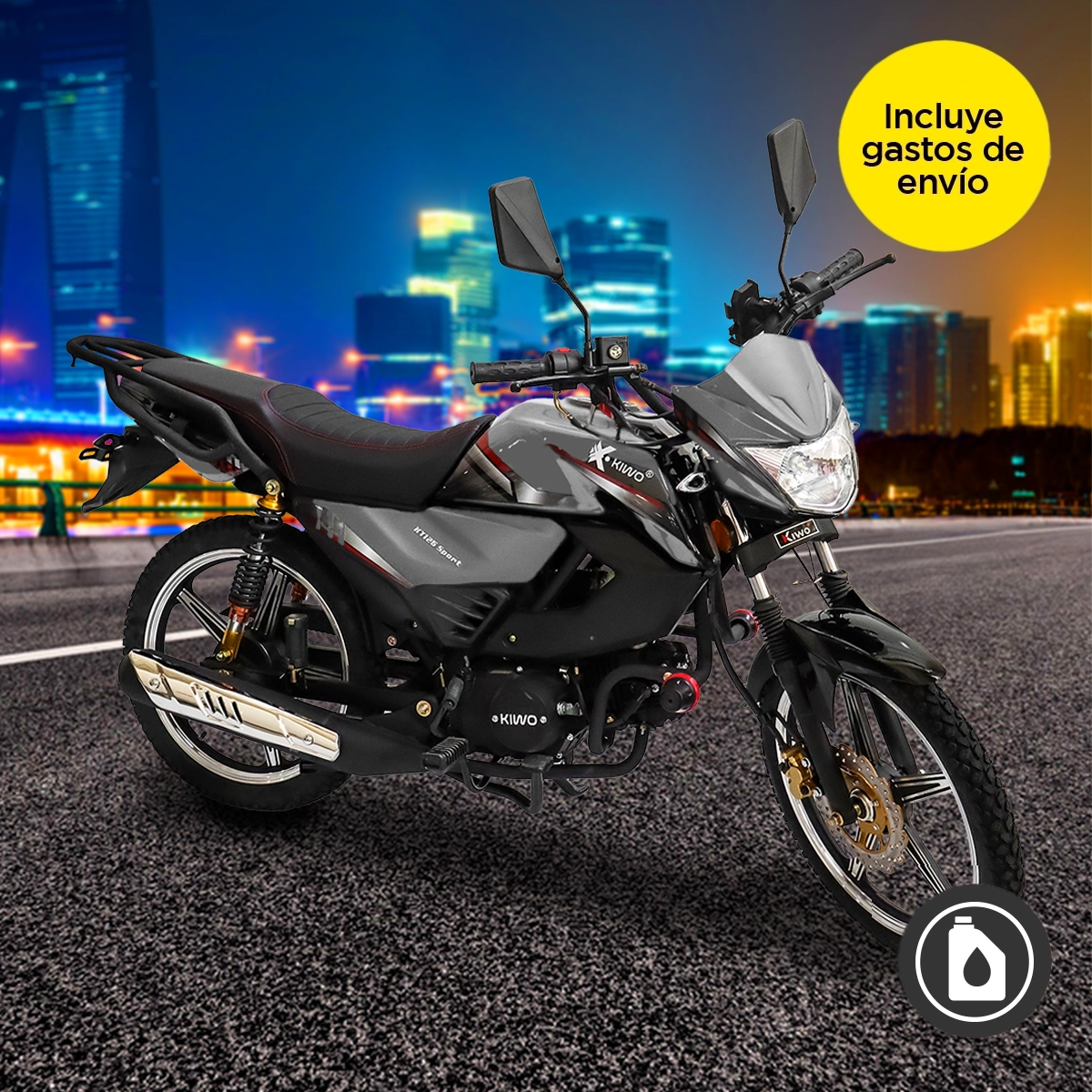 Motocicleta Kiwo KT-125, Sport, 2025, Color Gris