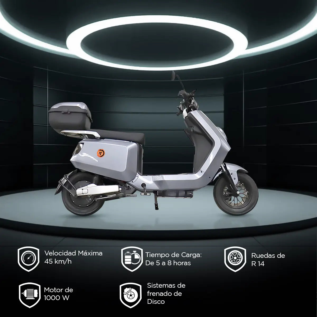 Bicicleta Eléctrica Kiwo N7, color Gris