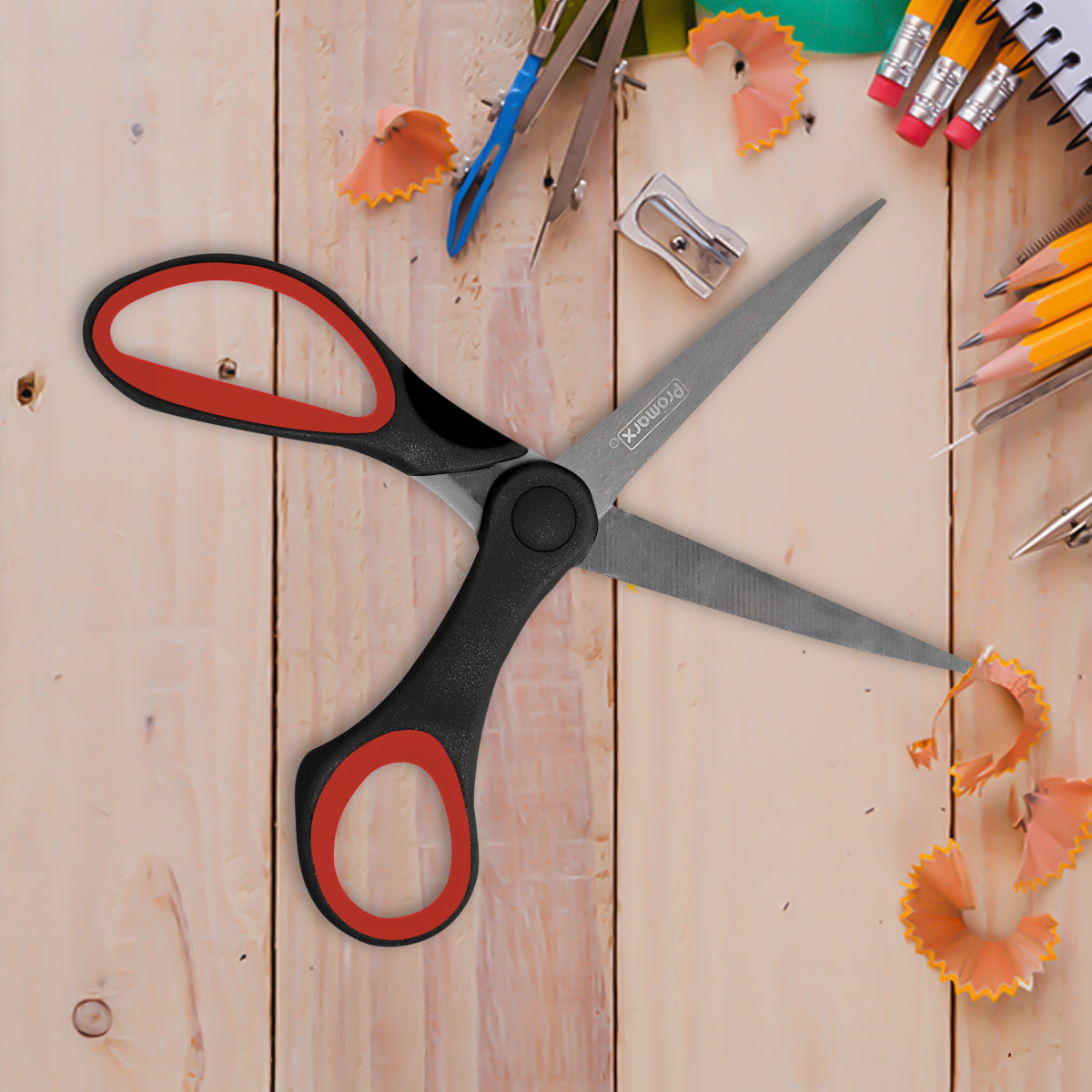 Tijeras Promarx, Color Negro con Rojo