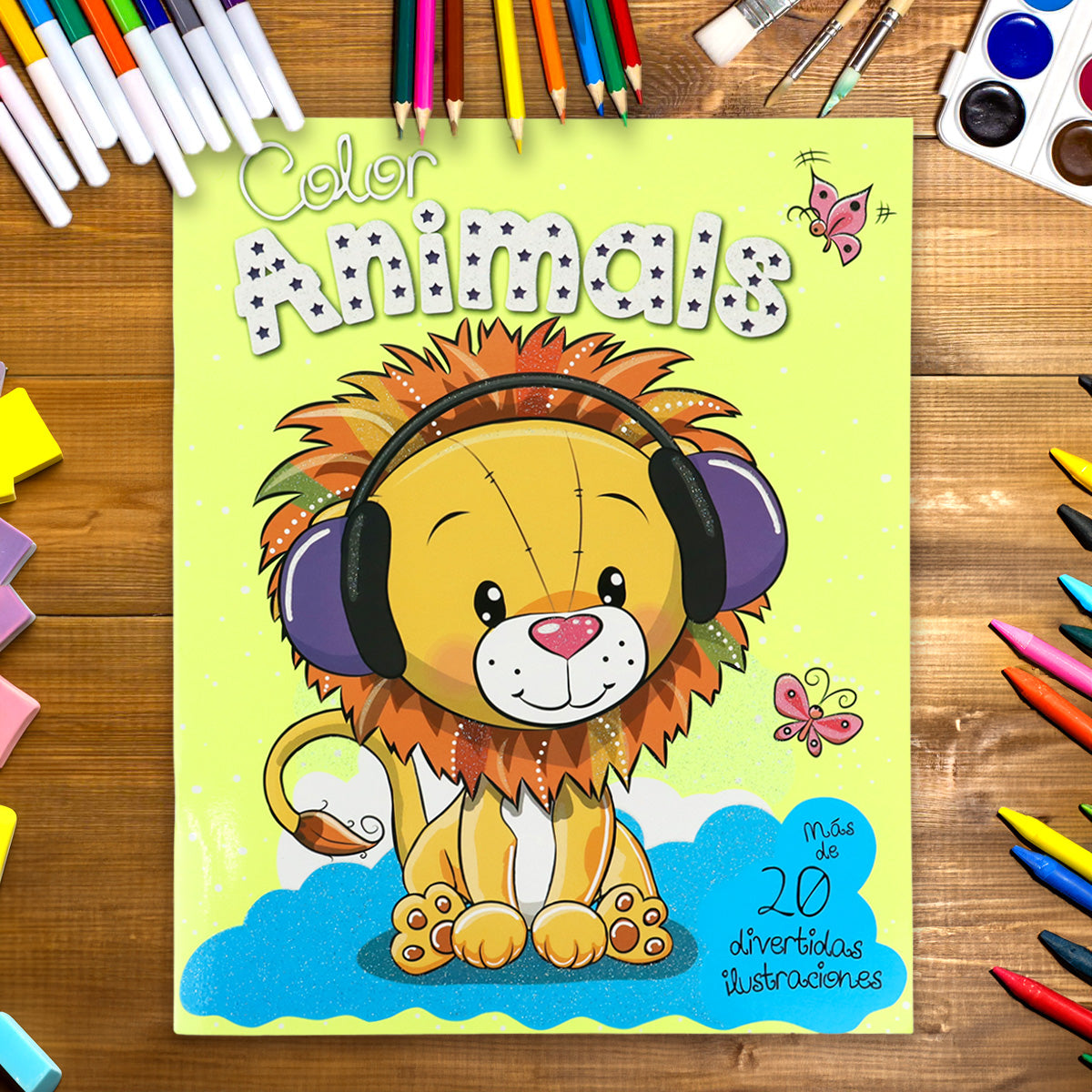 Libro para Colorear, Animales León 32 pg.