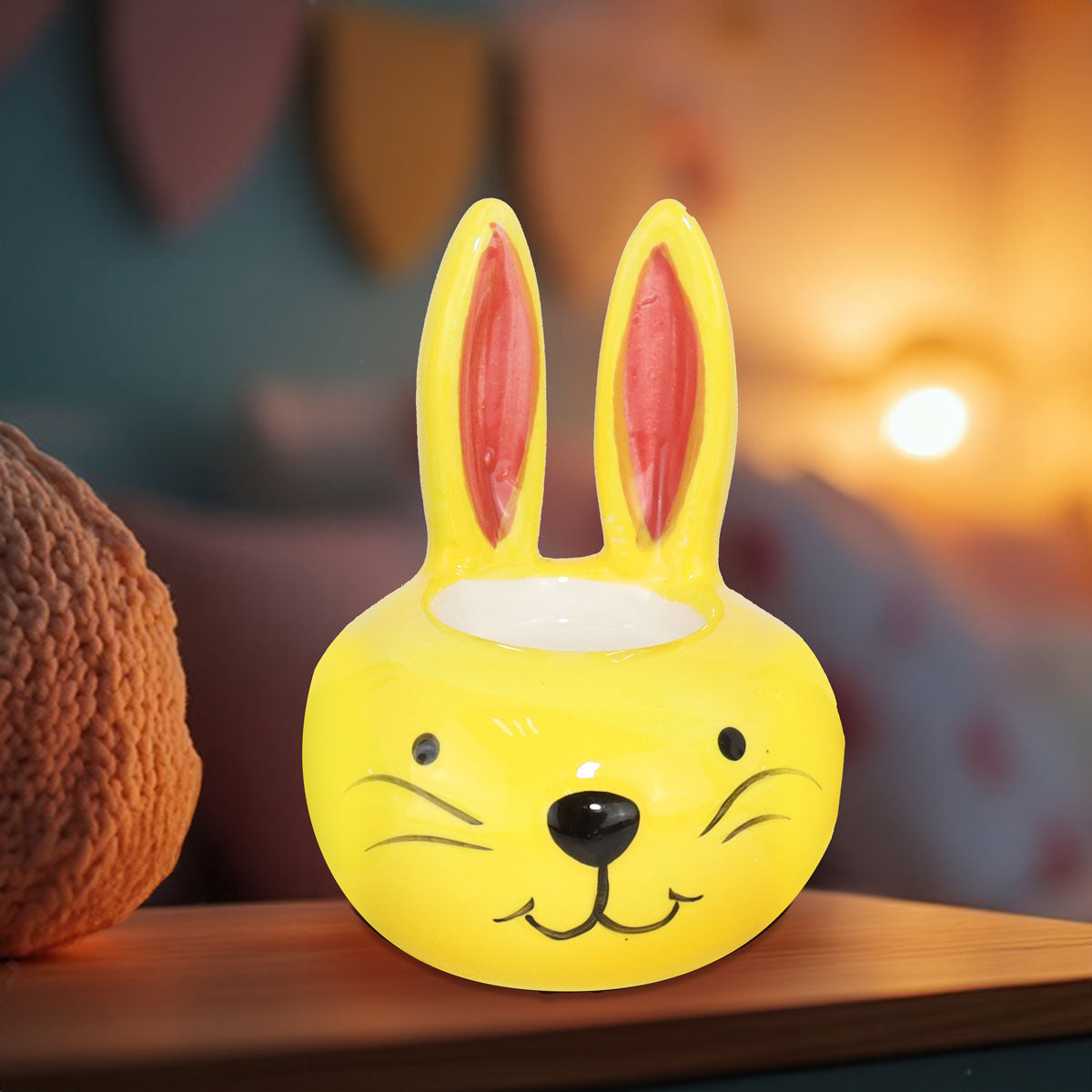 Conejito de Cerámica Decorativo, Color Amarillo