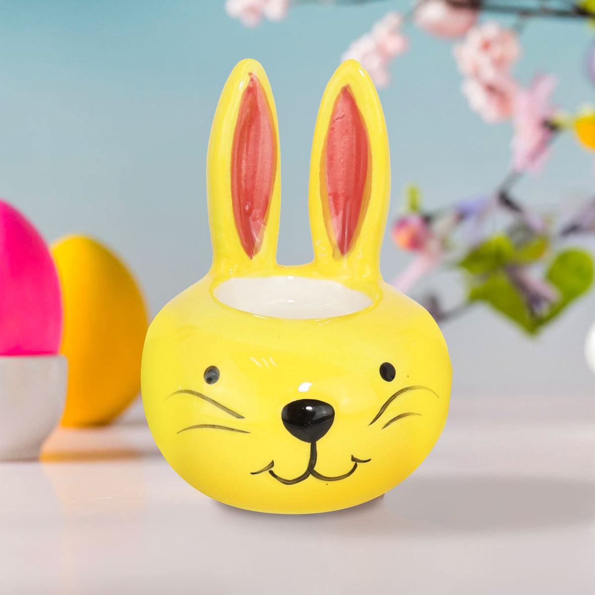 Conejito de Cerámica Decorativo, Color Amarillo