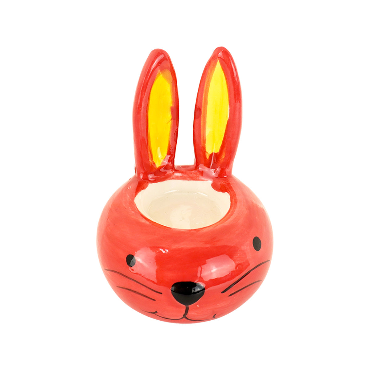 Conejito de Cerámica Decorativo, Color Naranja
