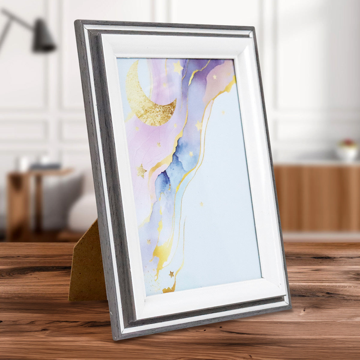 Portarretrato Caoba, Color Blanco, 10x15 cm